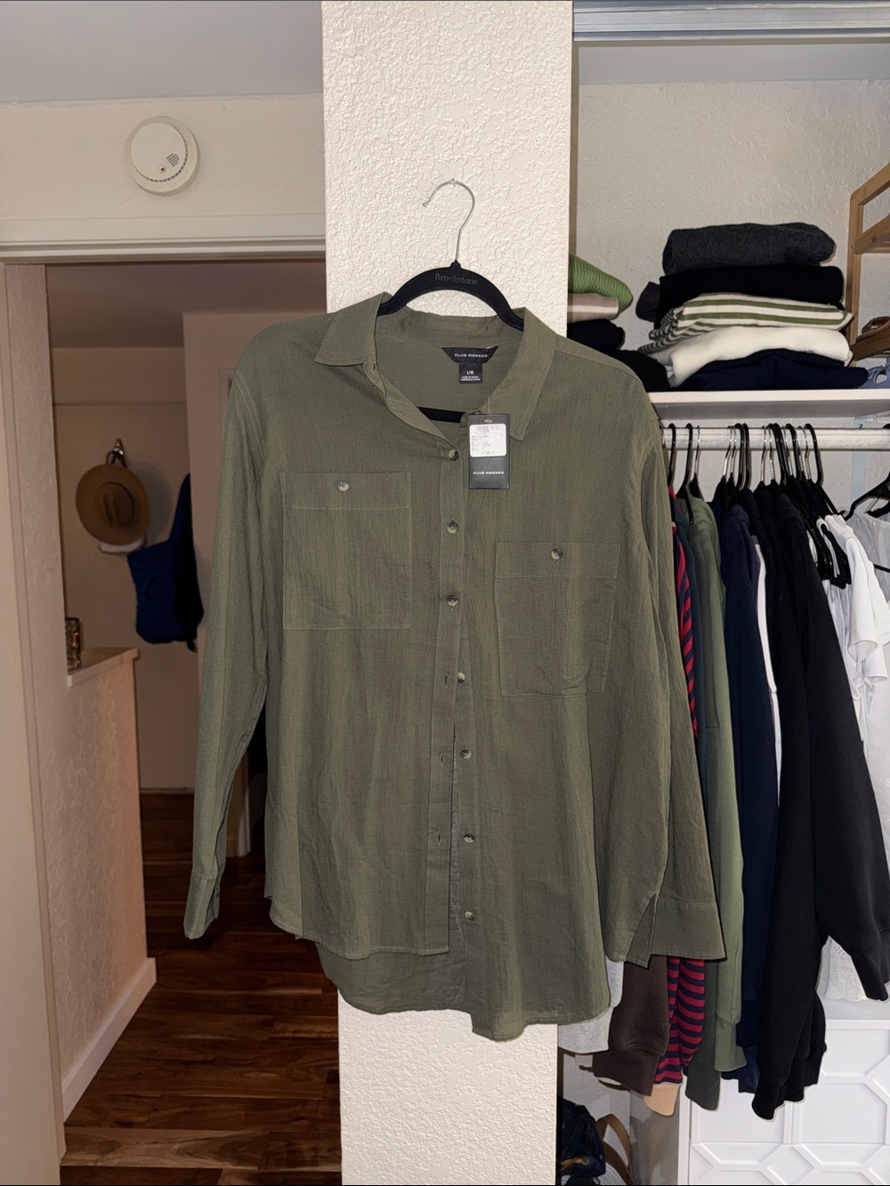 Club Monaco Olive Green Lightweight Shirt